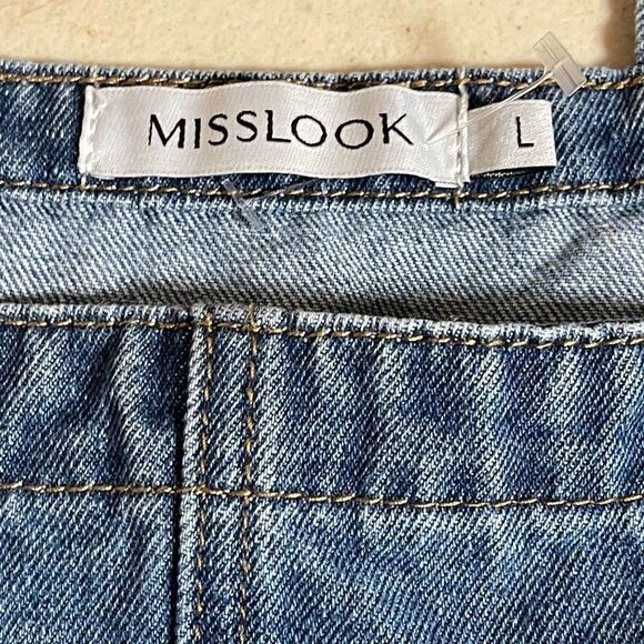 Misslook Denim Floral Overalls Large - Picture 9 of 12